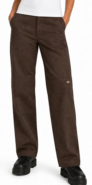Dickies Womens Loose Fit Double Knee Work Pant, Mushroom, 36 Long