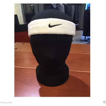 Nike Swoosh Headband, Mens, N.NN.07.416.OS, Obsidian/White, One Size