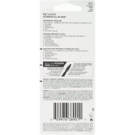 REVLON Ultimate All-in-one Mascara Waterproof Blackest Black - 0.28 fl oz/8.5 ml