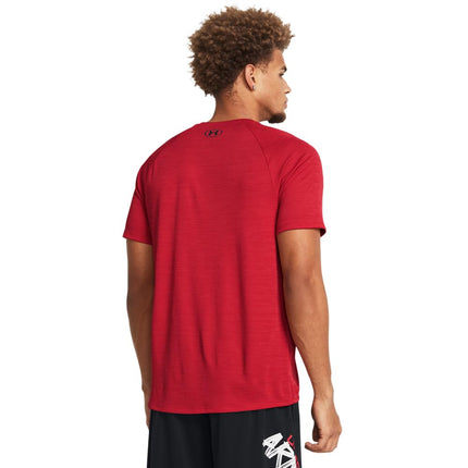 Under Armour - Mens Tech Textured Short Sleeve T-Shirt, Color Red/Black (600), Size: XXX-Large