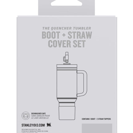 Stanley Quencher Boot and Straw Cover Cap | Anti-Slip Silicone Protector for 20 & 30 oz Tumbler with Handle | Accessory Set for Stainless Steel Drinking Cup | BPA-Free | Chili Red
