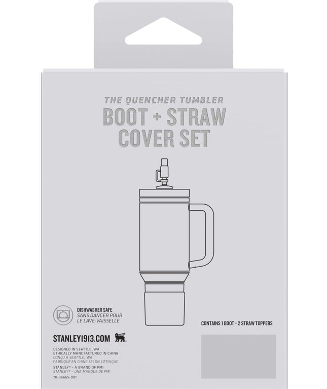 Stanley Quencher Boot and Straw Cover Cap | Anti-Slip Silicone Protector for 20 & 30 oz Tumbler with Handle | Accessory Set for Stainless Steel Drinking Cup | BPA-Free | Chili Red
