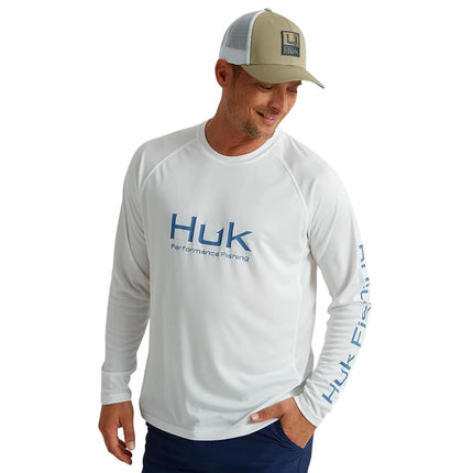 HUK Men's Standard Pursuit Vented Long Sleeve, 30 UPF Fishing Shirt, White, XX-Large