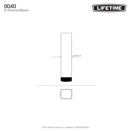 Lifetime 0040 Accessoire de basketball en acier noir à sceller pour poteaux carrés de 10 cm