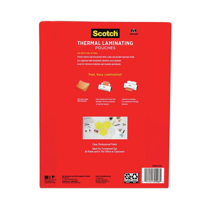 Scotch Letter Size Thermal Laminating Pouches, 5 mil, 11 1/2 x 9, 100/Pack