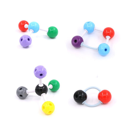 Swpeet 122 Pcs Introductory Molecular Model Kit, Molecular Model Set for Inorganic & Organic Chemistry - 59 Atoms & 62 Links & 1 Short Link Remover Tool