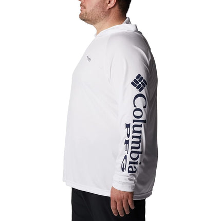 Columbia Men's Terminal Tackle Hoodie, White/Nightshade Logo, X-Small