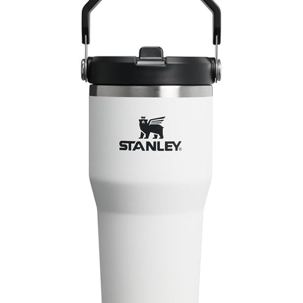 Vaso STANLEY IceFlow 2.0 con asa y pajita abatible, 20 oz | Tapa giratoria y pajita abatible | Botella de agua a prueba de fugas | Acero inoxidable aislado | Sin BPA | Tiza