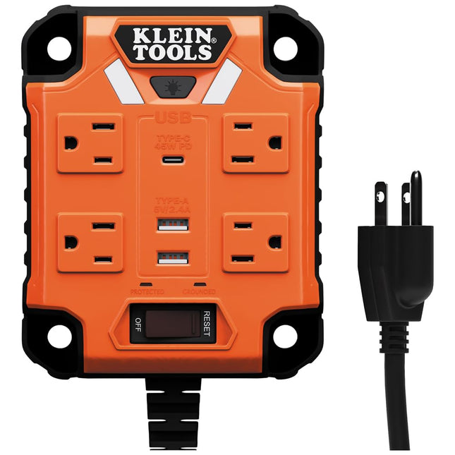 Klein Tools 29601 Magnetic Power Strip with Surge 