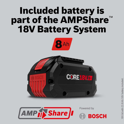BOSCH GTS18V-08N14 PROFACTOR™ 18V 8-1/4 In. Portable Table Saw Kit with (1) CORE18V 8.0 Ah PROFACTOR™ Performance Battery
