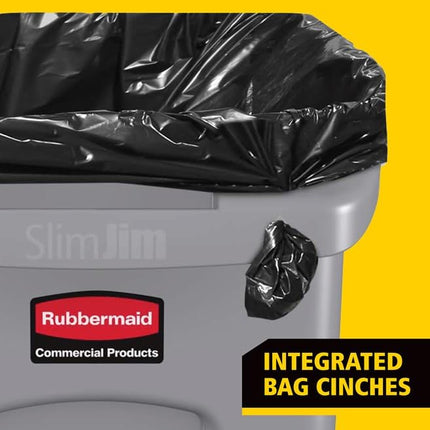 Rubbermaid Commercial Products Slim Jim Vented Container | Tall Plastic Recycling Waste Bin for Kitchen & Office Areas | 87 l, Blue