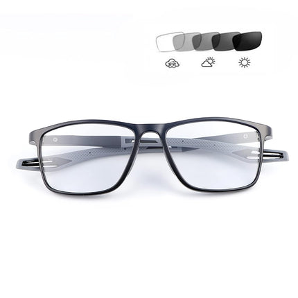 MIRYEA Photochromic Progressive Multifocus Reading Sunglasses Spring Hinges Blue Light Blocking Computer Glasses UV400 Protection Multifocal Transition Sun Readers Anti Glare Shades Eyeglasses Eyewear
