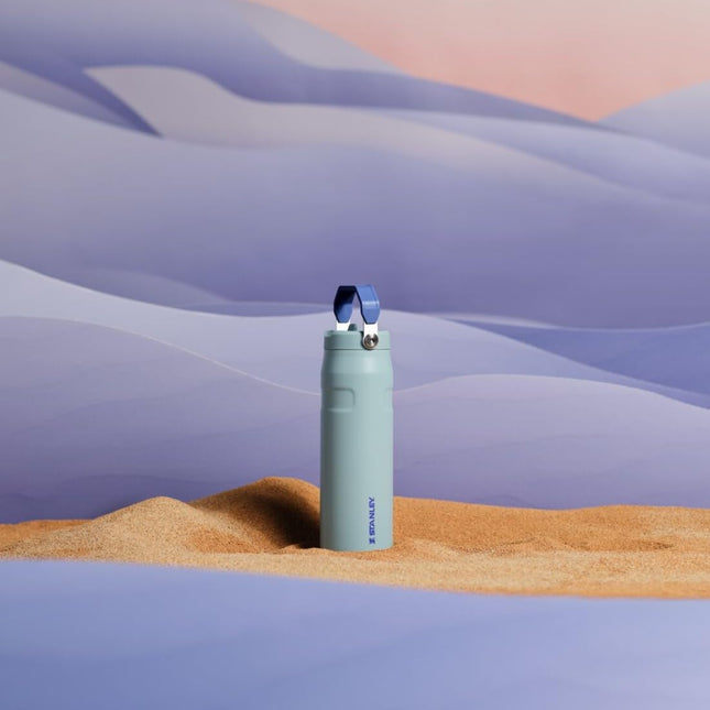 Bouteille d'eau Stanley IceFlow Flip Straw 2.0 710 ml | Paille intégrée pour les voyages et le sport | Légère et anti-fuite | Acier inoxydable isolé | Sans BPA | Bleu Cactus