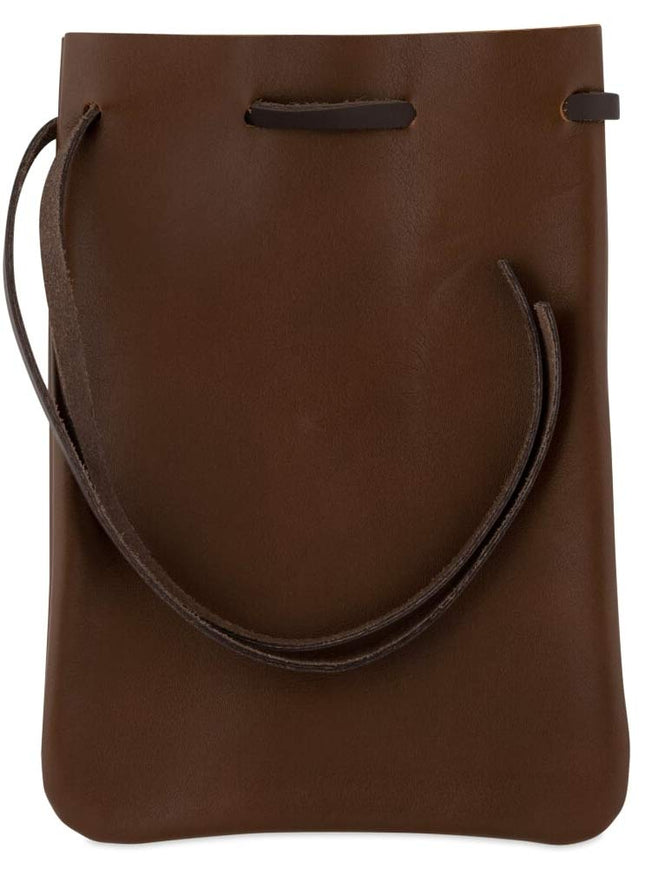 Pochette en cuir à cordon de serrage, Bourse, Pochette pour médicaments ou tabac, Reconstitution médiévale, Fabriquée aux États-Unis par Nabob Leather (Grande, Marron)
