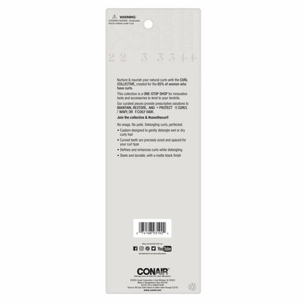 Conair, Curly Hair Comb Black & Pink
