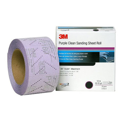 3M 30710 Hookit 734U Purple 70 mm x 12 m P150 Grit Clean Sanding Sheet Roll