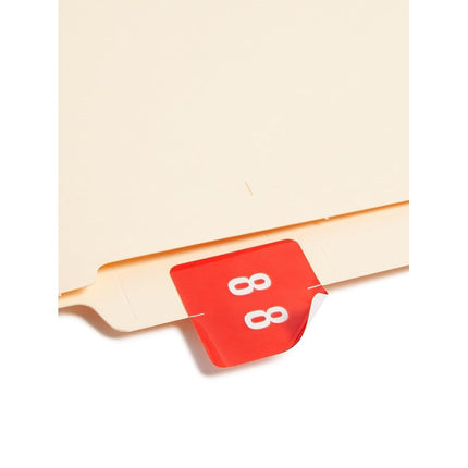 Smead DCC Color-Coded Numeric Label, 8, Label Roll, Red, 250 Labels per Roll (67428)