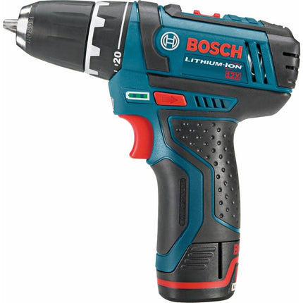 Bosch Power Tools Drill Kit - PS31-2A - 12V, 3/8 Inch, Two Speed Driver, Cordless Drill Set - Includes Two Lithium Ion Batteries, 12V Charger, Screwdriver Bits & Soft Carrying Bag, Blue