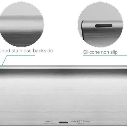 Arteck Universal Bluetooth Keyboard Multi-Device Stainless Steel Full Size Wireless Keyboard for Windows, iOS, Android, Computer Desktop Laptop Surface Tablet Smartphone Built in Rechargeable Battery