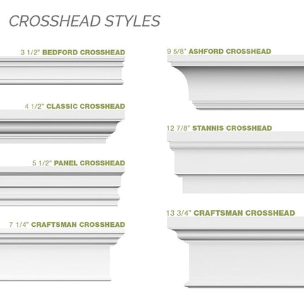 Ekena Millwork CRH04X45ST 45" Bottom 47 1/2" Top Width x 3 7/8" H x 1/4" P Standard Crosshead