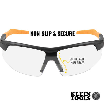 Klein Tools 60159 Safety Glasses, PPE Protective Eyewear with Semi Frame, Scratch Resistant and Anti-Fog, Clear Lens
