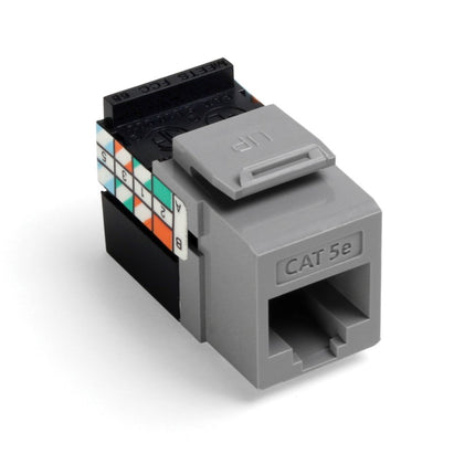 Leviton 5G108-RG5 GigaMax 5E QuickPort Connector, Cat 5E, Grey, Gray