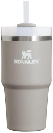 Vaso STANLEY Quencher H2.0 con pajita 20 oz | Tapa giratoria de 3 posiciones | Compatible con portavasos para viajes | Vaso térmico de acero inoxidable | Sin BPA | Negro 2.0