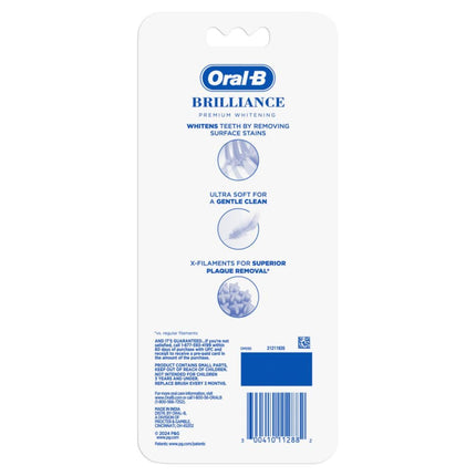 Brosses à dents Oral-B Pro Whitening Brilliance, extra souples, noires, corail et sarcelle, paquet de 4