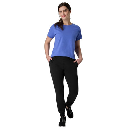 Hanes Women's EcoSmart Joggers, Midweight Cotton-Blend Fleece Sweatpants, Ebony, S