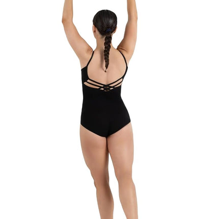 Capezio Camisole V-Neck Ballet Leotard for Women, Stretchy Dance Leotards with Front Lining for Dancing, Jazz, Contemporary, Gymnastics, CC102, Black, Adult Size Small