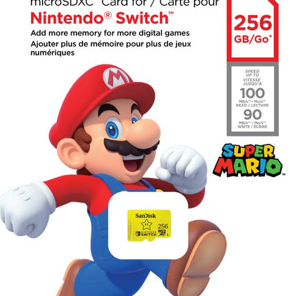 SANDISK microSD Card 256GB, Super Mario Super Star Edition