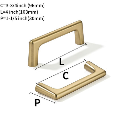 khtumeware 10 Pack Brushed Brass Cabinet Pulls 3-3/4 Inch(96mm) Hole Centers Satin Gold Cabinet Pulls Kitchen Cabinet Hardware for Cupboard Drawer Handles Dresser Pulls