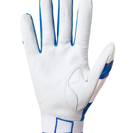 Mizuno B-303 Adult Baseball Batting Glove, White-Royal, Small