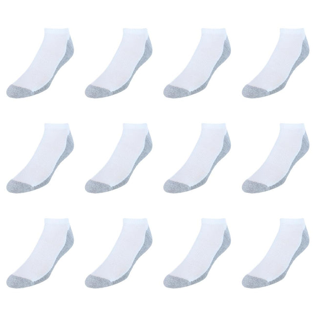 Hanes Men's Socks, X-Temp Cushioned No Show Socks, 12-Pack, White, 6-12