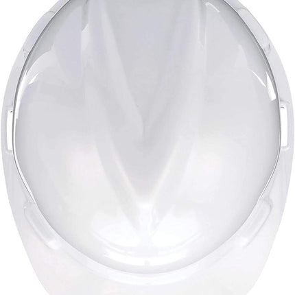 MSA 475358 V-Gard Cap Style Safety Hard Hat With Fas-Trac III Ratchet Suspension | Polyethylene Shell, Superior Impact Protection, Self Adjusting Crown-Straps - Standard Size in White