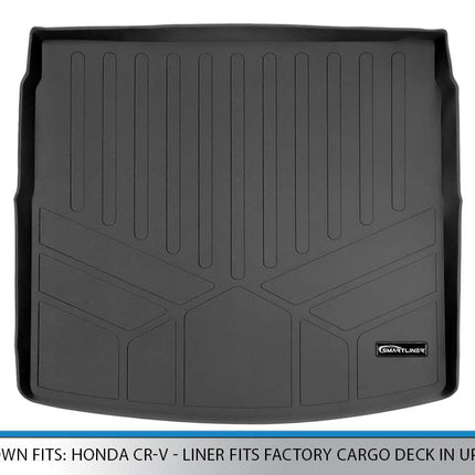 Tapis de coffre SMARTLINER noir pour Honda CR-V 2017-2019 - Le tapis s'adapte au plancher de coffre d'usine en position haute