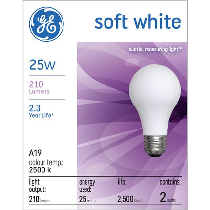 GE Soft White 25 Watts General Purpose Light Bulbs