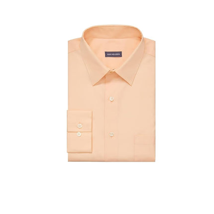 Van Heusen Men's Dress Shirt Regular Fit Poplin Solid, Scallop, 16.5" Neck 34"-35" Sleeve