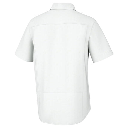 HUK Back Draft Solid Short Sleeve Button, Vented Fishing Shirt for Men, White, XL