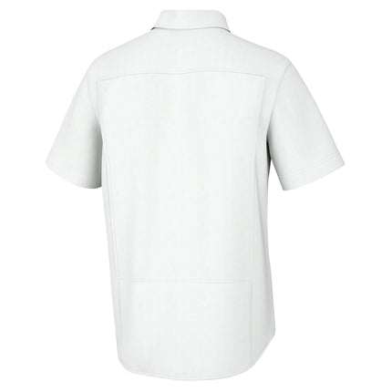 HUK Back Draft Solid Short Sleeve Button, Vented Fishing Shirt for Men, White, XL