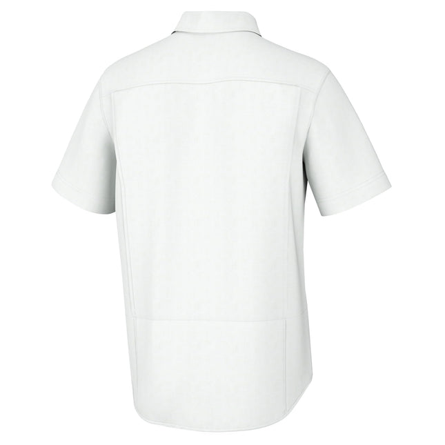 HUK Back Draft Solid Short Sleeve Button, Vented Fishing Shirt for Men, White, XL