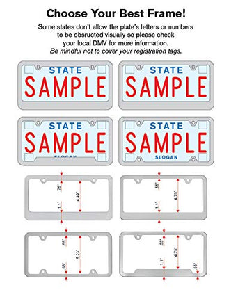 Jeep UV Printed Black Plastic License Plate Frame Holder 2 Hole