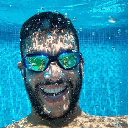 Gafas de natación Aegend, paquete de 2 gafas de natación sin fugas para adultos, hombres, mujeres, jóvenes, flexibles, desmontables, aguamarina y transparentes