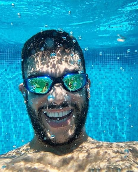 Gafas de natación Aegend, paquete de 2 gafas de natación sin fugas para adultos, hombres, mujeres, jóvenes, flexibles, desmontables, aguamarina y transparentes