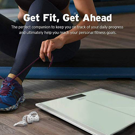 Etekcity Digital Body Weight Bathroom Scale with Step-On Technology, 400 Lb, Body Tape Measure Included, White