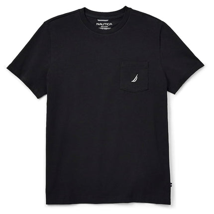 Nautica Men's Big and Tall Solid Pocket T-Shirt, True Black, 1X