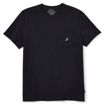 Nautica Men's Solid Crew Neck Short Sleeve T-Shirt, True Black, XXXXXL