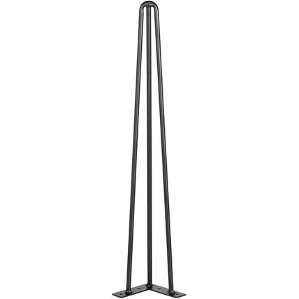 Happybuy Hairpin Table Legs 24" Black Set of 4 Desk Legs 880lbs Load Capacity (Each 220lbs) Hairpin Desk Legs 3 Rods for Bench Desk Dining End Table Chairs Carbon Steel DIY Heavy Duty Furniture Legs