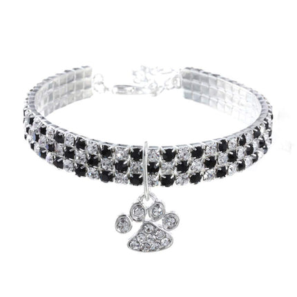 RayMinsino Pet Collar with Diamonds, Adjustable Cr