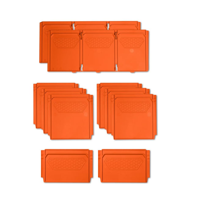 Klein Tools 54922MBR MODbox Drawer Dividers, 16-Piece Adjustable Organizer Set, Two Drawer Compatible, Impact-Resistant, Tool Storage Organization
